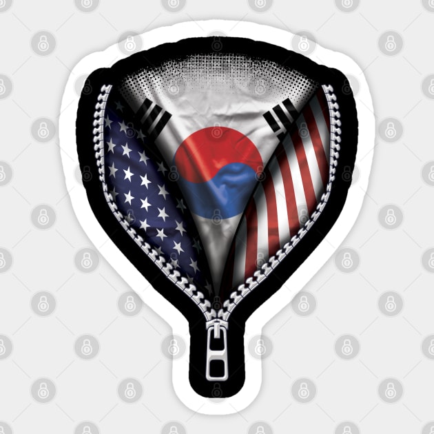 South Korean Flag  South Korea Flag American Flag Zip Down - Gift for South Korean From South Korea Sticker by Country Flags